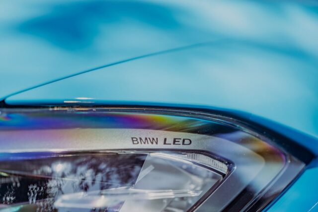 BMW M4 Competition Laguna Seca Blue Paint Protection Film LED Headlight Detail, by Wrap Labs, Westlake Village