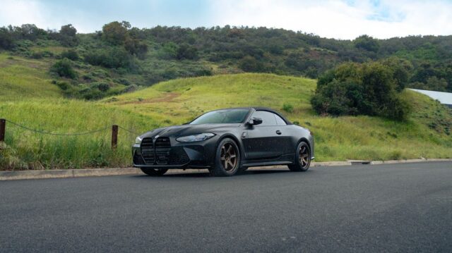 BMW M4 Convertible Matte Black PPF Bronze Wheels Front 3Quarter Hills, by Wrap Labs, Westlake Village