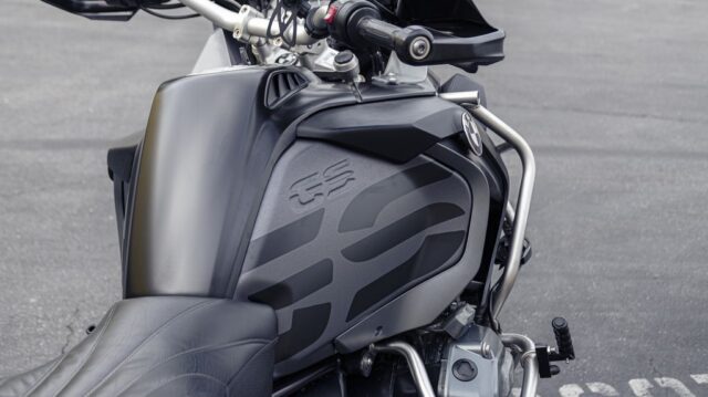 BMW R1250 GS Adventure Matte Black Vinyl Wrap Tank Detail, by Wrap Labs, Westlake Village