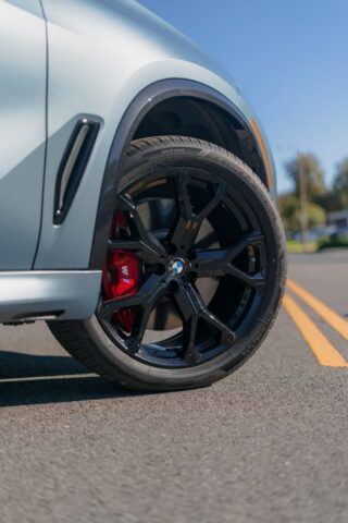 BMW X5 M50i Matte Grey PPF Front Wheel Red Brake Detail, by Wrap Labs, Westlake Village