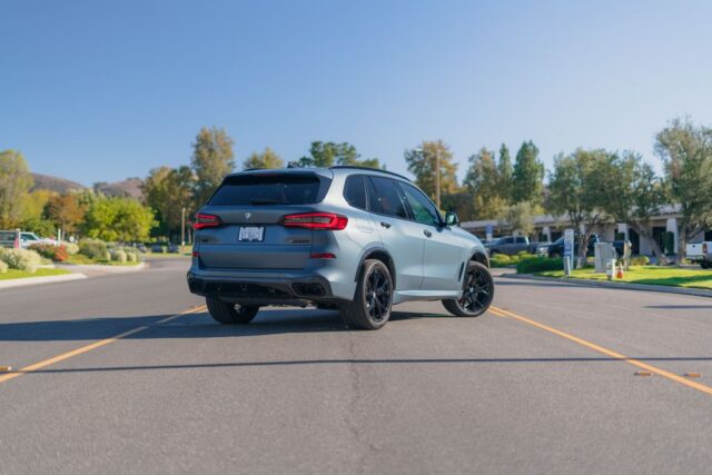 BMW X5 M50i Matte Grey PPF Rear Three Quarter, by Wrap Labs, Westlake Village