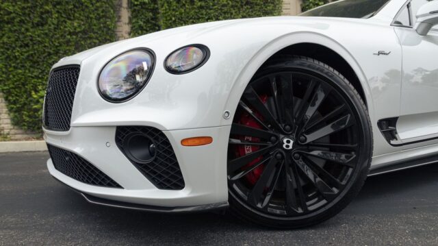 Bentley Continental GTC Speed White PPF Front Corner Wheel Closeup, by Wrap Labs, Westlake Village
