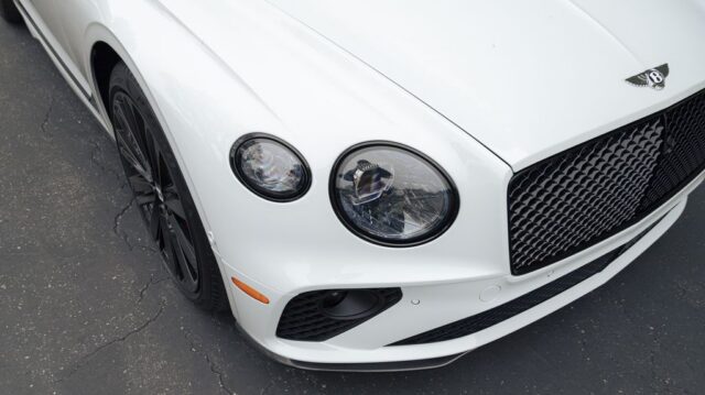 Bentley Continental GTC Speed White PPF Front Headlight Grille Detail, by Wrap Labs, Westlake Village