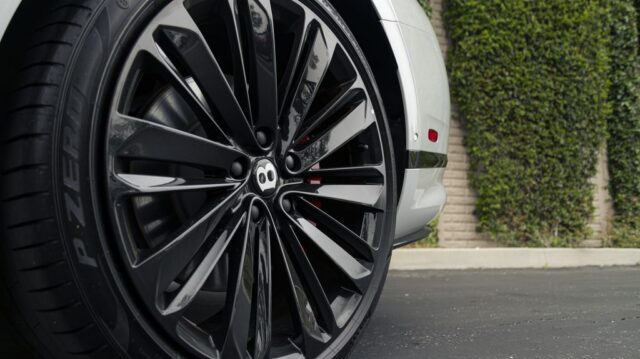 Bentley Continental GTC Speed White PPF Rear Wheel Closeup, by Wrap Labs, Westlake Village