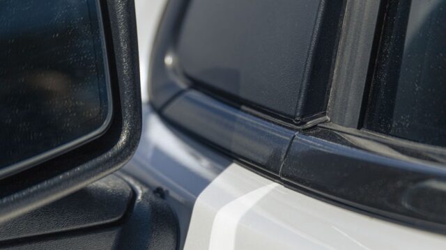 Chevrolet Silverado High Country White PPF Black Roof Trim Window Seal Detail, by Wrap Labs, Westlake Village
