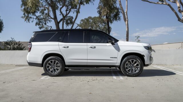 Chevrolet Tahoe Z71 White PPF Black Roof Window Tint Side Profile, by Wrap Labs, Westlake Village