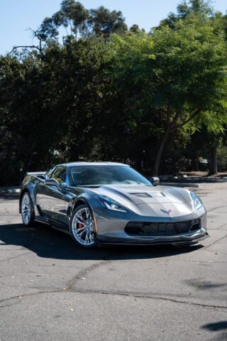 Corvette C7 Z06 Matte Grey PPF Full Car Front Three Quarter, by Wrap Labs, Westlake Village