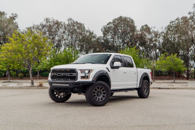 Ford F150 Raptor White PPF Lift Kit Front 3Quarter A, by Wrap Labs, Westlake Village