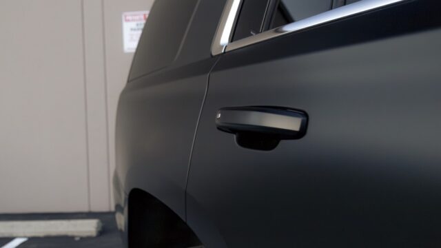 GMC Yukon Matte Black Vinyl Wrap Door Handle Detail, by Wrap Labs, Westlake Village