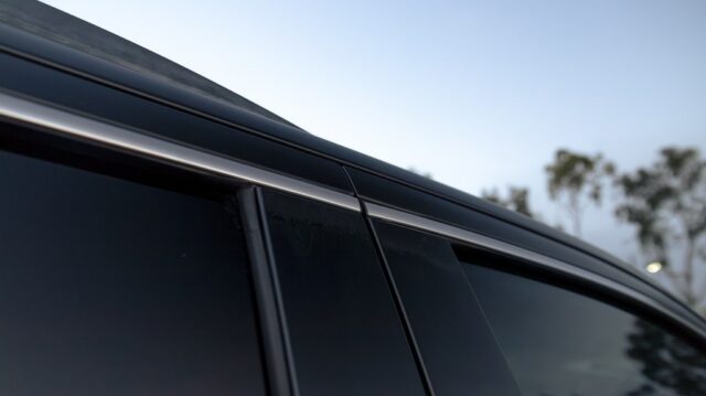 GMC Yukon Matte Black Vinyl Wrap Roofline Window Trim Detail, by Wrap Labs, Westlake Village