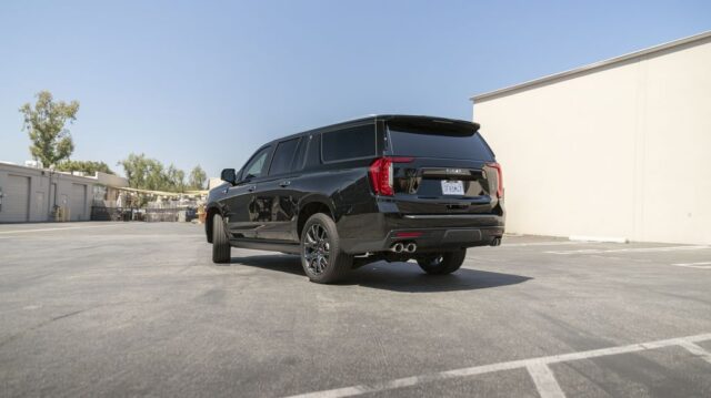GMC Yukon XL Black PPF Window Tint Rear 3Quarter, by Wrap Labs, Westlake Village