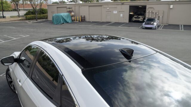 Honda Civic White PPF Black Roof Vinyl Wrap Detail, by Wrap Labs, Westlake Village