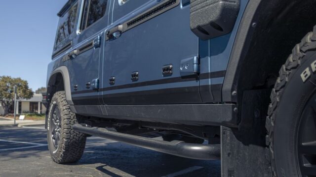 INEOS Grenadier Steel Blue PPF Door Rocker Panel Black Trim Side Detail, by Wrap Labs, Westlake Village