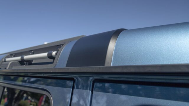 INEOS Grenadier Steel Blue PPF Roof Rail Rack Black Trim Detail, by Wrap Labs, Westlake Village