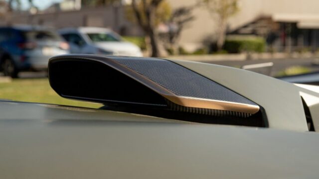 Lamborghini Huracan STO White Carbon Fiber Roof Scoop Air Intake Detail, by Wrap Labs, Westlake Village