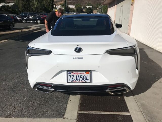 Lexus LC500 White Paint Protection Film Rear, by Wrap Labs, Westlake Village