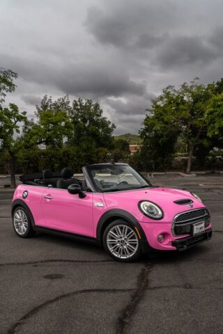 MINI Cooper Convertible Pink Color Paint Protection Film Front 3Quarter, by Wrap Labs, Westlake Village