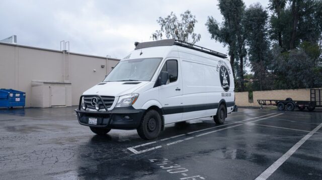 Mercedes Sprinter Van White Business Vinyl Wrap Lonely Barber Front 3 4, by Wrap Labs, Westlake Village