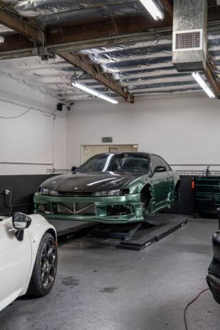 Nissan S14 Green Vinyl Wrap Shop Front, by Wrap Labs, Westlake Village