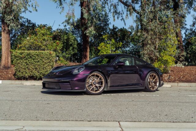 Porsche 911 GT3 992 Viola Purple Paint Protection Film Front Three Quarter