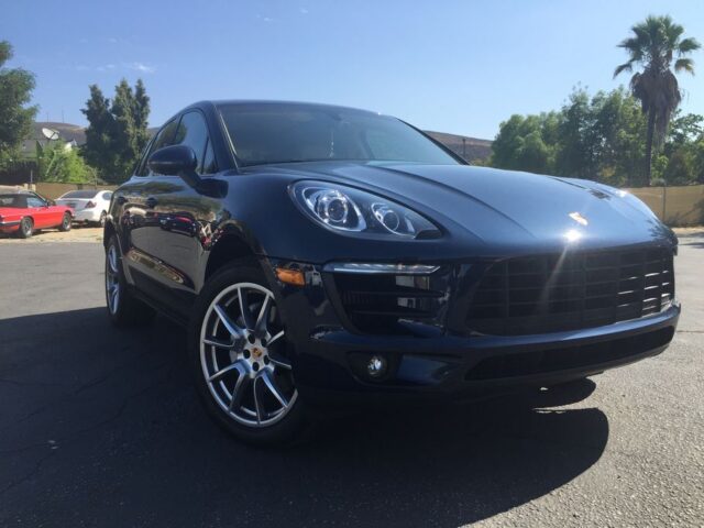 Porsche Macan Black PPF Front Low Angle Parking Lot, by Wrap Labs, Westlake Village