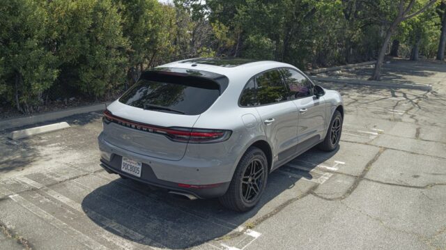 Porsche Macan Silver PPF Rear Three Quarter Trees, by Wrap Labs, Westlake Village