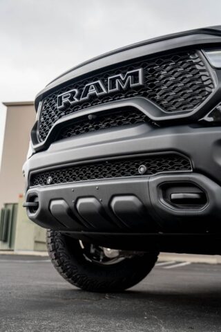 Ram TRX Black Vinyl Wrap RAM Grille Front Detail, by Wrap Labs, Westlake Village