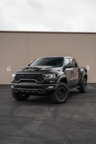 Ram TRX Black Vinyl Wrap Wheel Goodyear Wrangler Detail, by Wrap Labs, Westlake Village