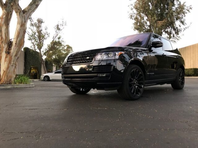 Range Rover Full Size Black PPF Front Low Angle Sunset, by Wrap Labs, Westlake Village