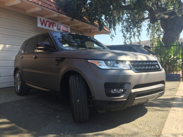 Range Rover Sport Matte Brown Vinyl Wrap Front Quarter WrapLabs Shop, by Wrap Labs, Westlake Village