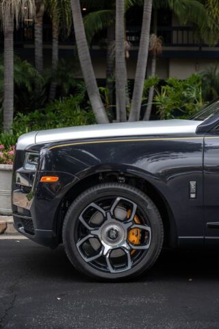 Rolls Royce Cullinan Black Badge Graphite Yellow Accent PPF Front Wheel Fender Street, by Wrap Labs, Westlake Village