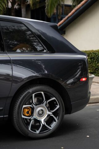 Rolls Royce Cullinan Black Badge Graphite Yellow Accent PPF Rear Quarter Wheel Street, by Wrap Labs, Westlake Village