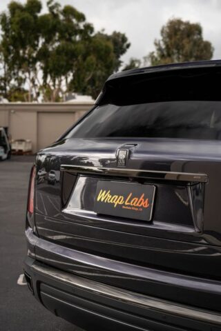 Rolls Royce Cullinan Black Badge Graphite Yellow Accent PPF Rear, by Wrap Labs, Westlake Village