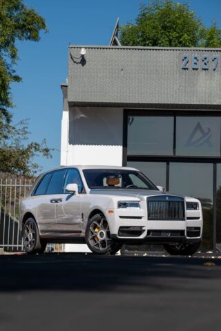 Rolls Royce Cullinan White PPF Front Low Angle, by Wrap Labs, Westlake Village