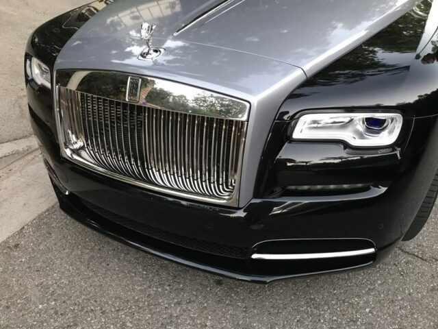 Rolls Royce Wraith Black Silver Two Tone PPF Grille Headlight Spirit of Ecstasy Detail, by Wrap Labs, Westlake Village