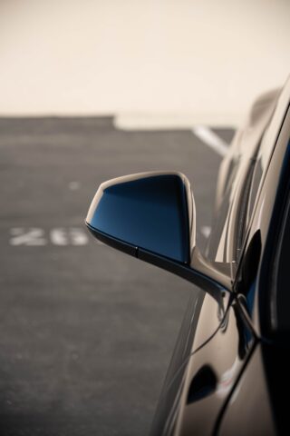 Tesla Model S Plaid Gloss Black PPF Side Mirror Detail, by Wrap Labs, Westlake Village