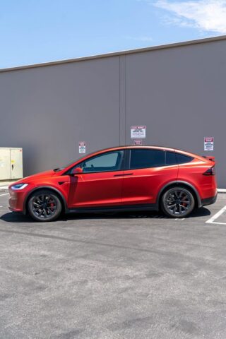 Tesla Model X Matte Red CPFe Portrait, by Wrap Labs, Westlake Village