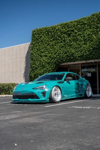 Toyota 86 Teal Chrome Vinyl Wrap Hood Headlight Detail, by Wrap Labs, Westlake Village