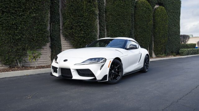 Toyota GR Supra White Paint Protection Film Front Three Quarter, by Wrap Labs, Westlake Village