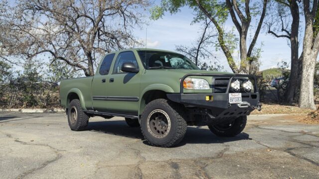 Toyota Tundra Matte Military Green Vinyl Wrap Front 3Quarter, by Wrap Labs, Westlake Village
