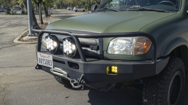 Toyota Tundra Matte Military Green Vinyl Wrap Front Bumper Detail, by Wrap Labs, Westlake Village